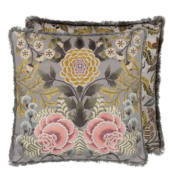 Подушка CCDG1465, Brocart Decoratif Embroidered, Sepia, Designers Guild 50 x 50см