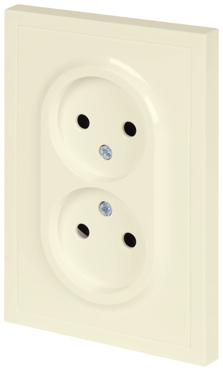Розетка Эра Galaxy 15-2107-02 без заземления двойная 2X2P 16А-250В IP20 слоновая кость Б0071698
