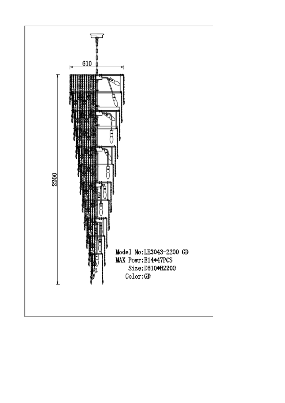 Подвесная люстра Milena LE3043/2200 GD