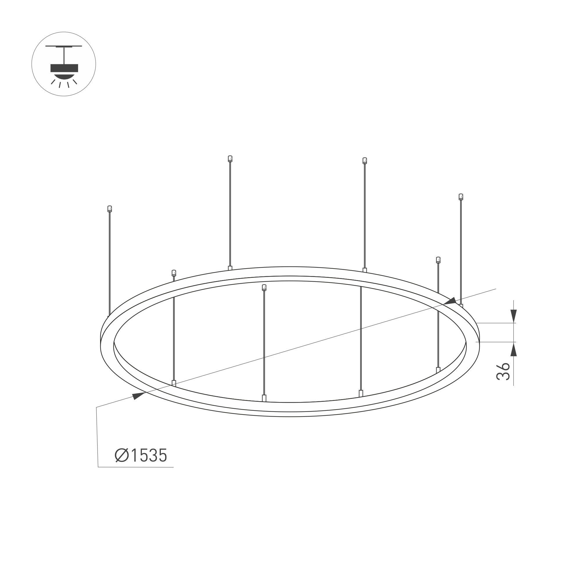 Подвесной светильник Arlight SP-Line-Hang-Arc-O3535-D1500-124W Day4000 034013(2)