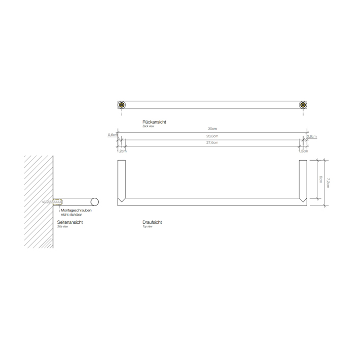 Decor Walther Mikado HTE30 Полотенцедержатель 30см, подвесной, цвет: хром