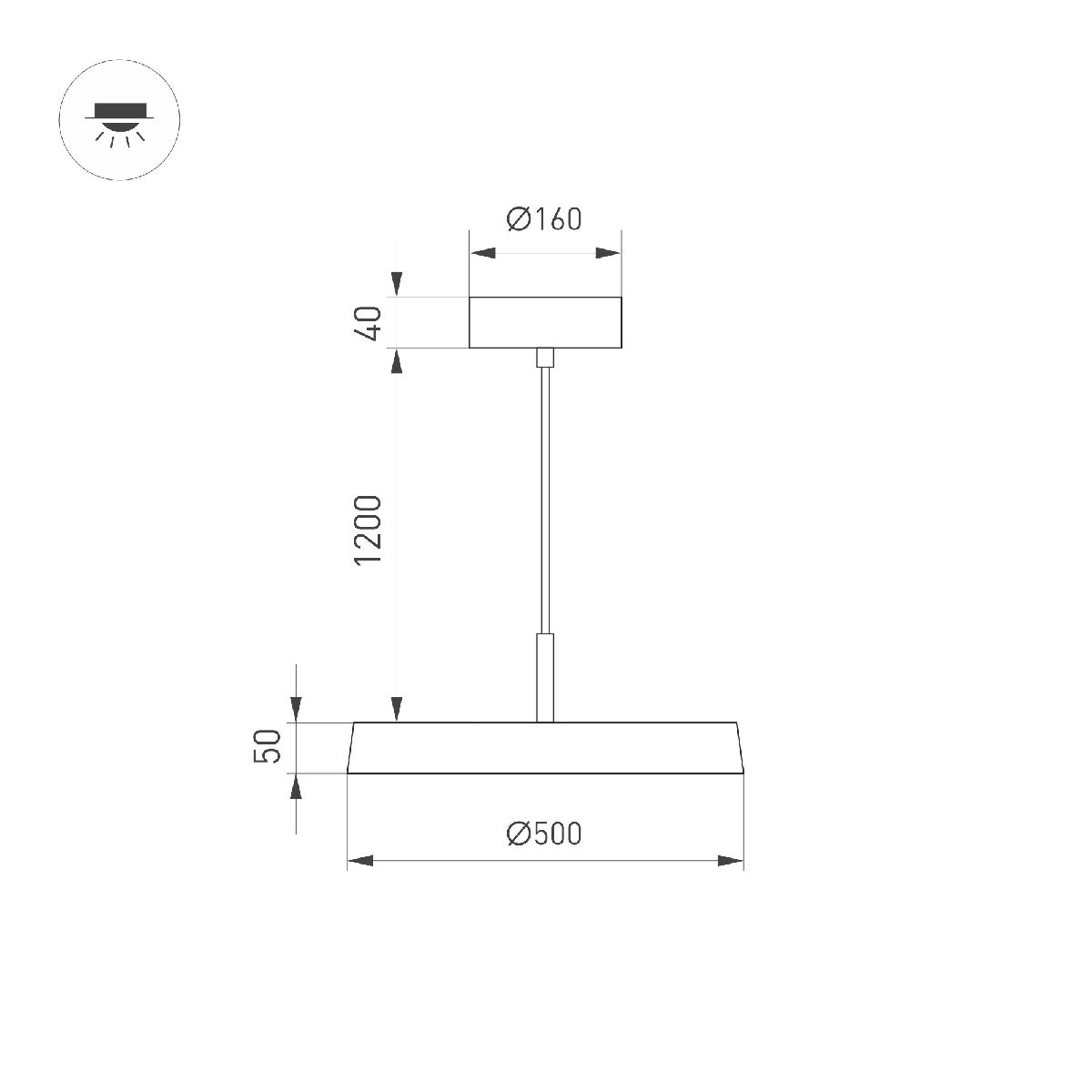 Подвесной светильник Arlight SP-ELEGANT-R500-37W Day4000 (WH, 120 deg, 230V) 033924(1)