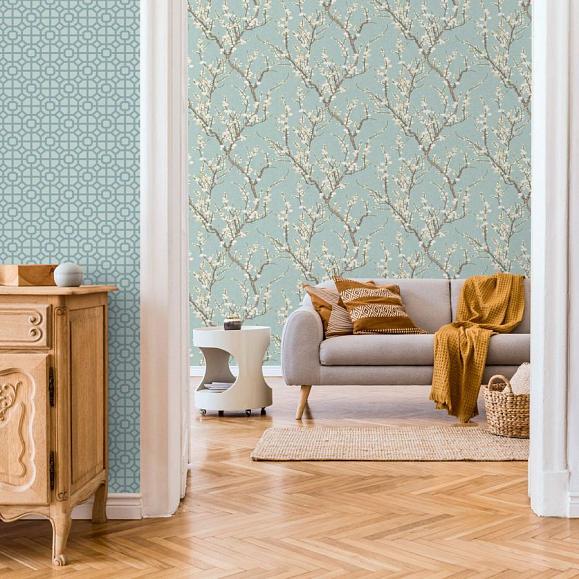 Обои Aura 1903-1 Sakura Tree Turquoise