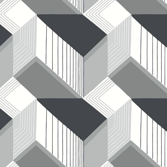 Обои York BW3882 Graphic Geo Blocks Black/White
