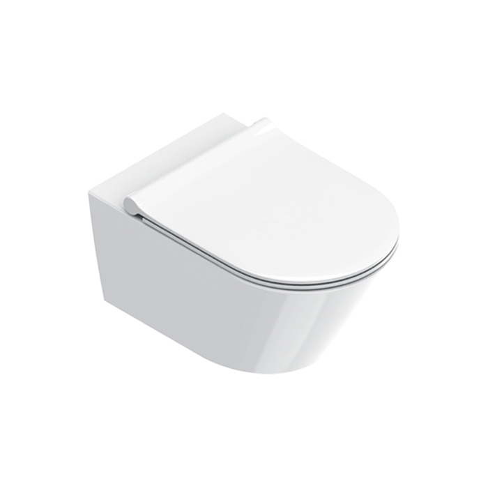 Catalano Zero Унитаз подвесной 55x35см, безободковый, смыв Silentech 3.0, покрытие Cataglaze+, цвет: белый глянцевый