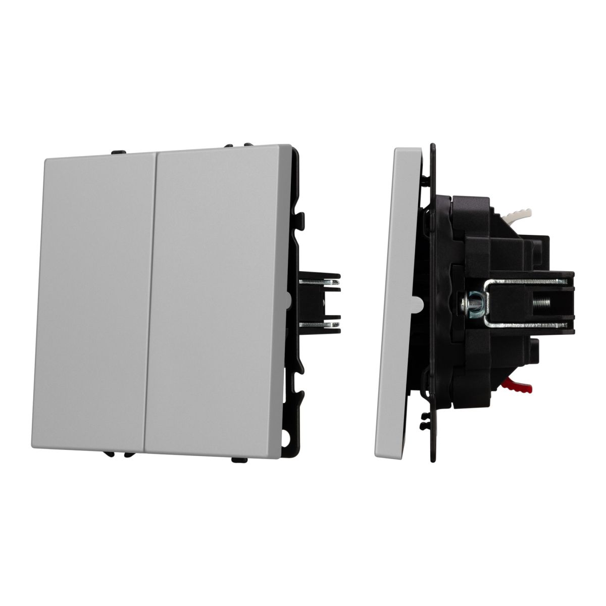 Механизм звонкового выключателя двухклавишный Arlight SWT-NOBE-MKR2-SFPL-IS (230V, 10A) (Никель) 061786