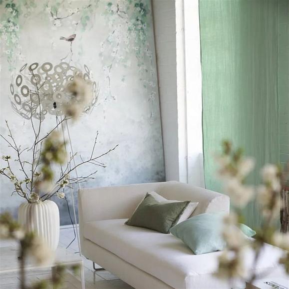 Панно Designers Guild PDG1116/02 Shinsha Scene 1 Celadon