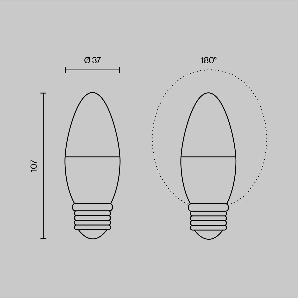 Светодиодная лампа Voltega Базовая Стандарт Свеча 7Вт 4000K E27 3219