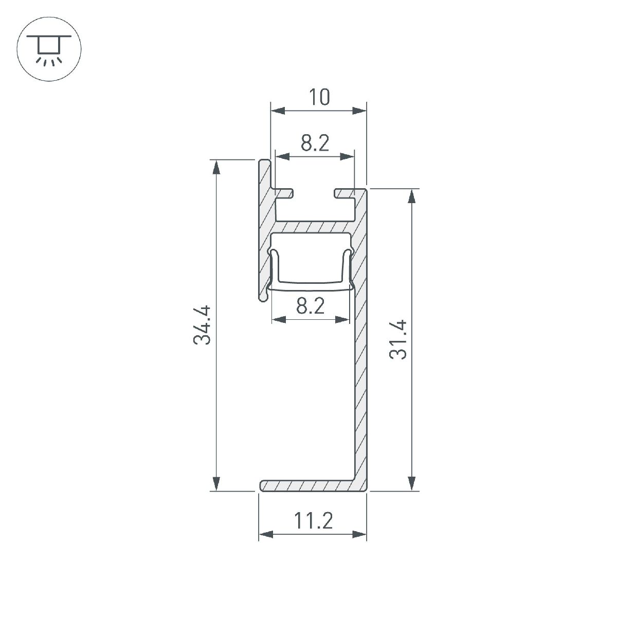 Профиль Arlight PLINTUS-H35-F-2000 BLACK 043599