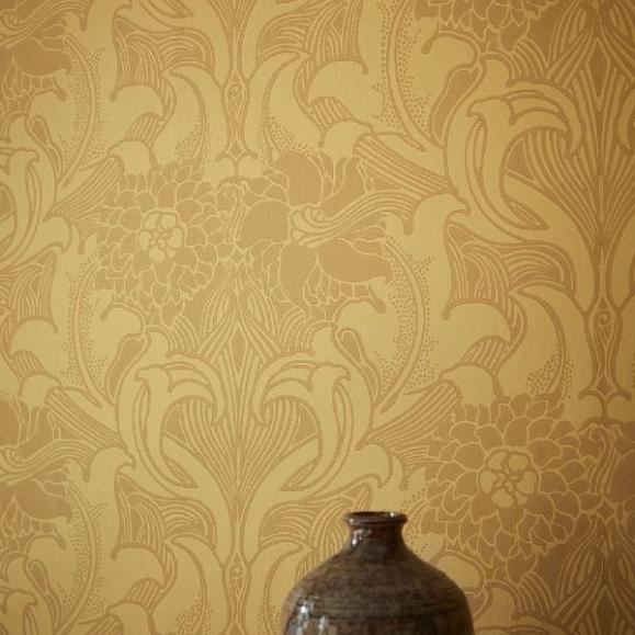 Обои Little Greene 0263DAGIALL Dahlia Scroll Giallo