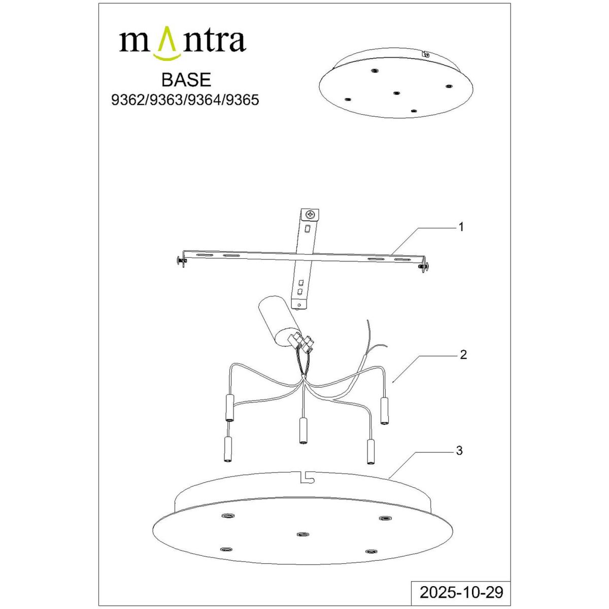 Основание потолочное 5L Mantra Modular Light Florones 9362