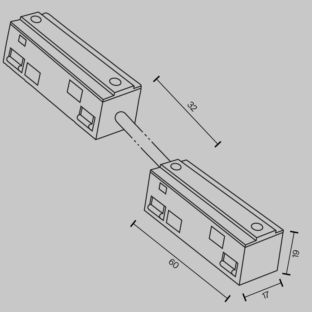 Коннектор питания прямой гибкий Maytoni Technical Magnetic track system Exility Accessories for tracks Exility TRA034CPC-42W-5-1