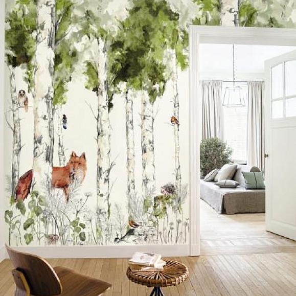 Панно Casamance 74941324 Sylvania Blanc/Vert Mousse