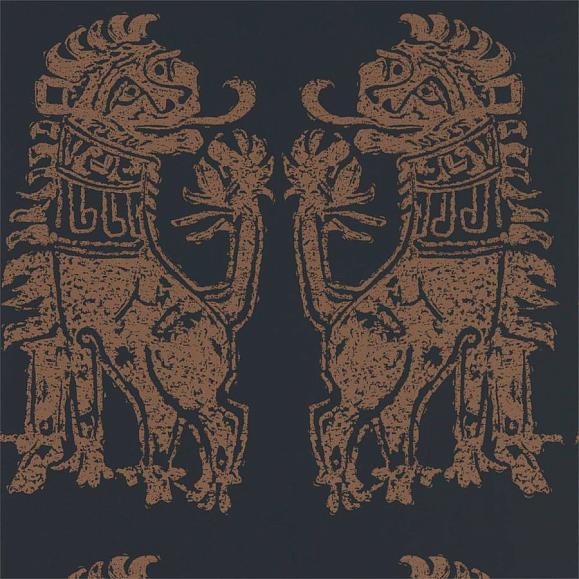 Обои Zoffany 312979 Sicilian Lion Bone Black/Copper