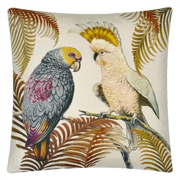 Подушка CCJD5054, Parrotand Palm, Parchment, John Derian 50х50см