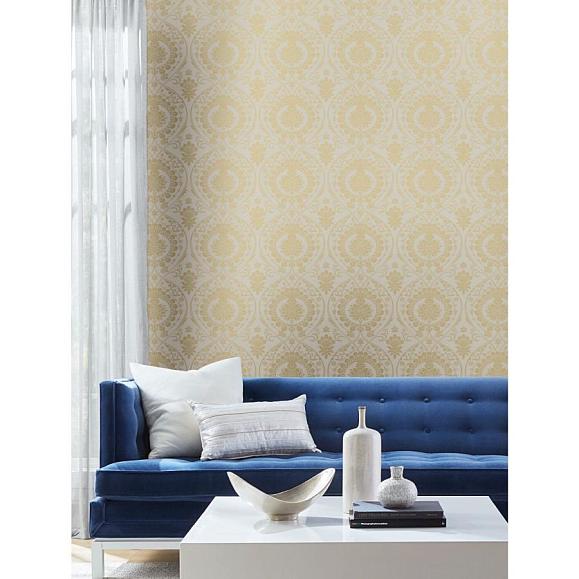Обои York DM4903 Imperial Damask Linen/Gold