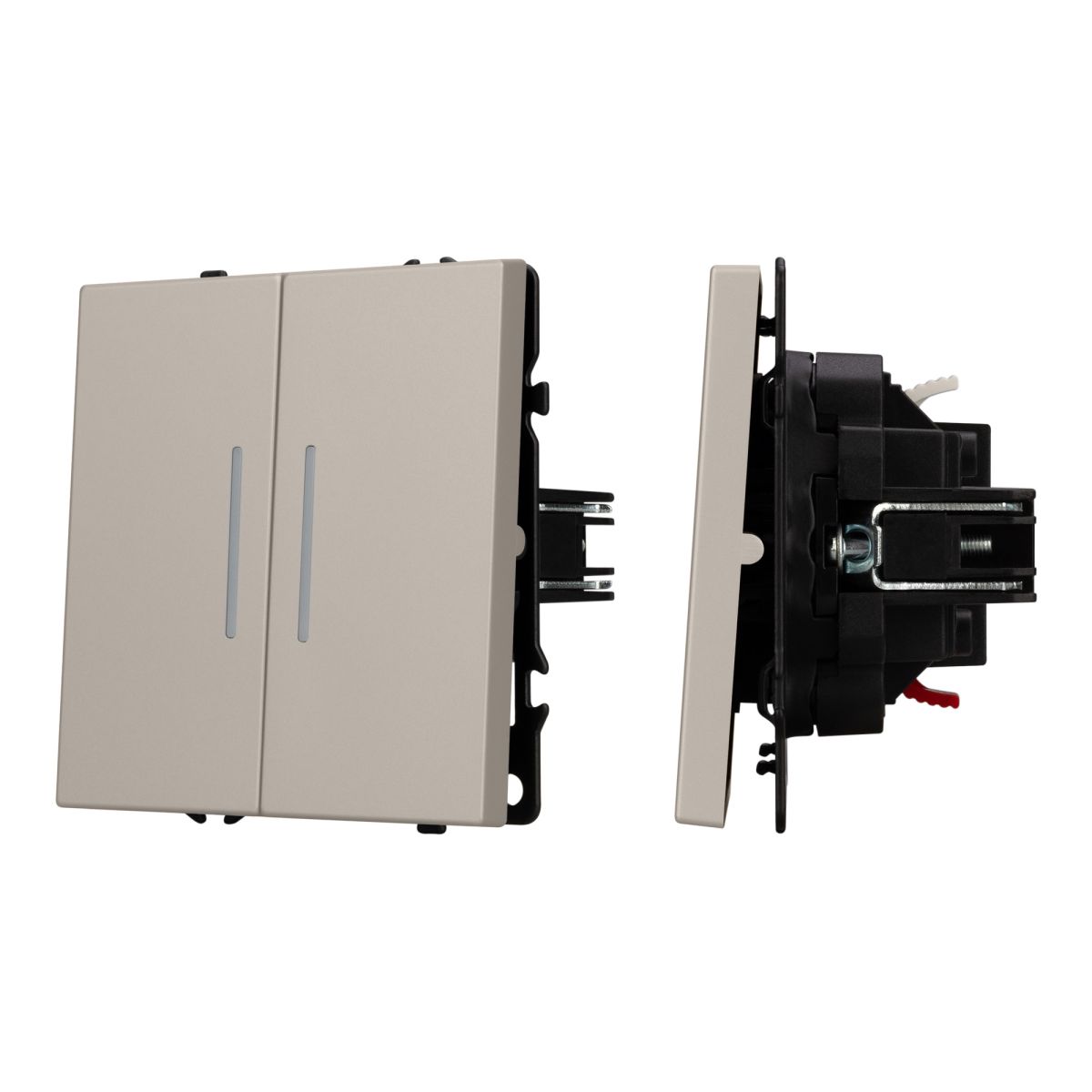 Выключатель проходной 2 кл подсветка софт-тач кашемир Arlight SWT-MKP2-SFPL-L-CA (250V, 10A) 059421(1)