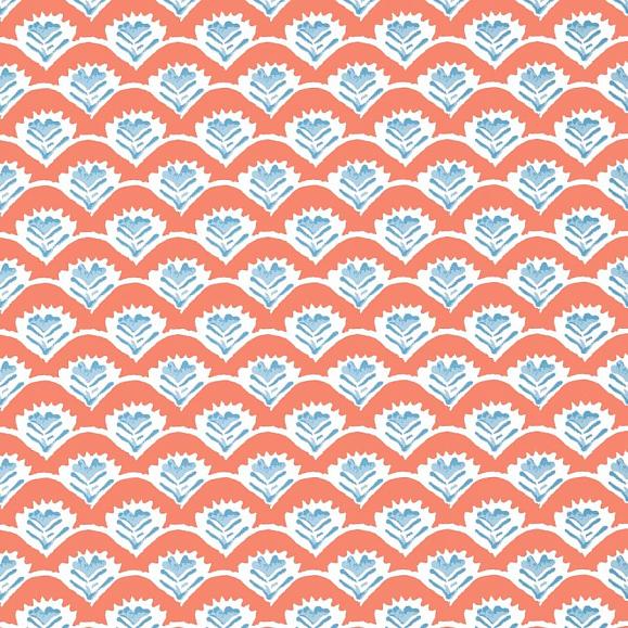 Обои Thibaut T16254 Emily Coral and Blue