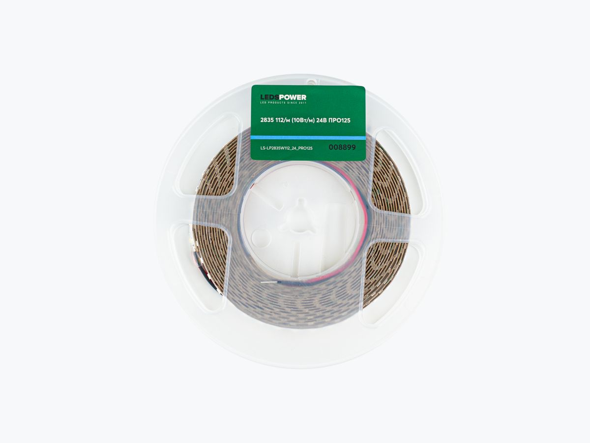 Светодиодная лента LEDS POWER 2835 112/м (10Вт/м) 24В холодная, серия ПРО125 008899