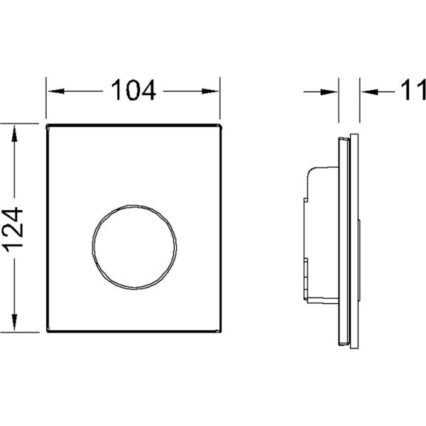 TECE TECEloop Urinal Панель смыва для писсуара, стекло черное, цвет: хром глянцевый