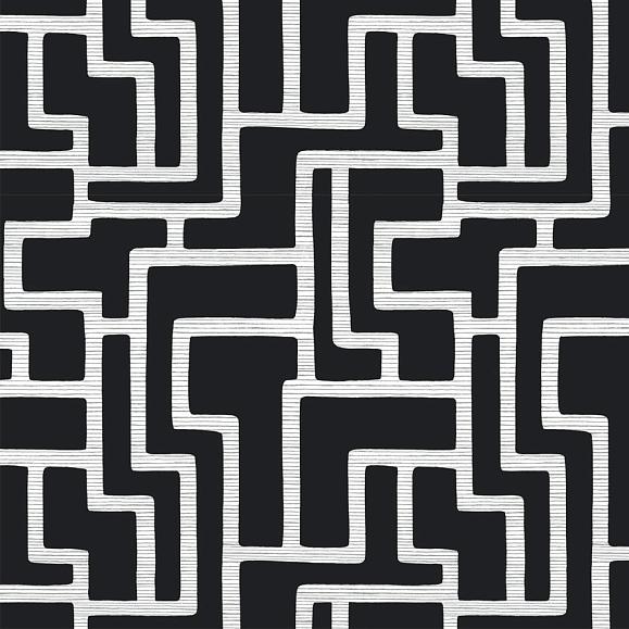 Обои York BW3831 Graphic Polyomino Black/White