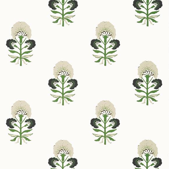 Обои Thibaut T16214 Tybee Bud Black and Green