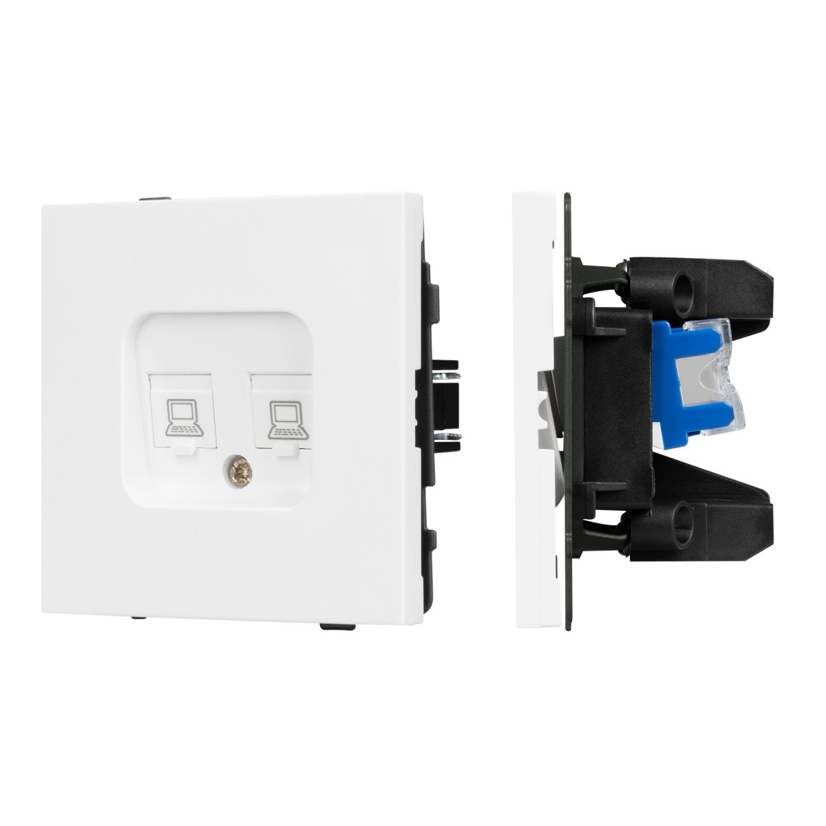 Механизм компьютерной розетки двойной Arlight SCT-TENDO-MPC2-PL-WH (RJ-45, CAT6) 054100