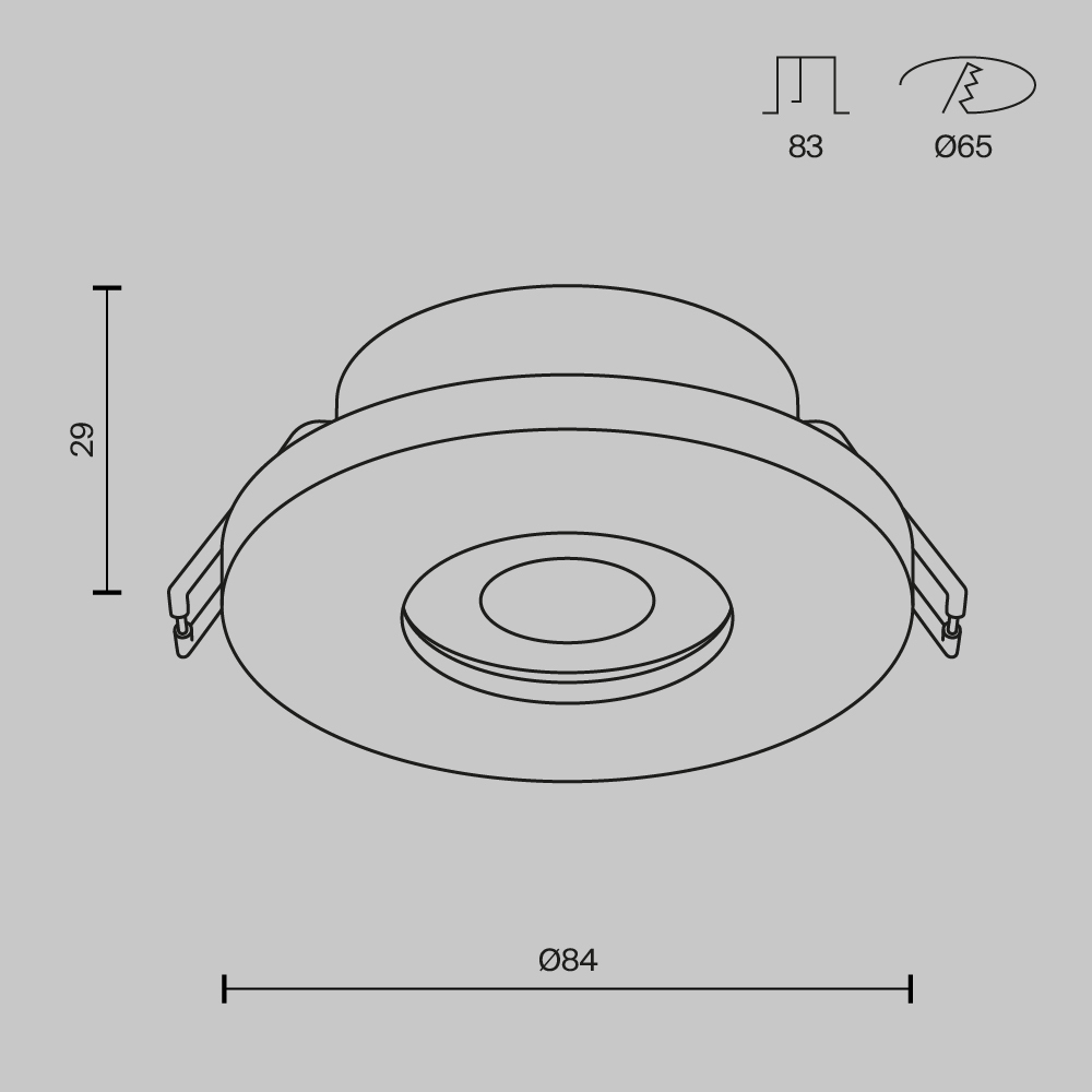 Встраиваемый светильник Maytoni Technical Stark DL083-01-GU10-RD-B