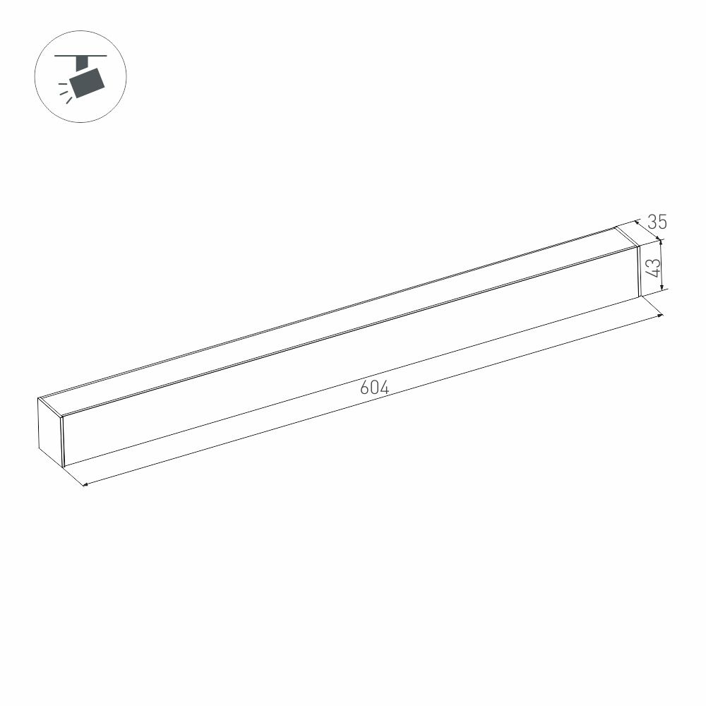 Трековый магнитный светильник Arlight MAG-FLAT-45-L605-18W Day4000 (BK, 100 deg, 24V, DALI) 046583