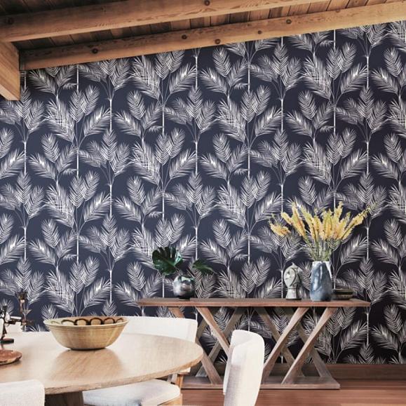 Обои York CV4410 King Palm Silhouette Navy