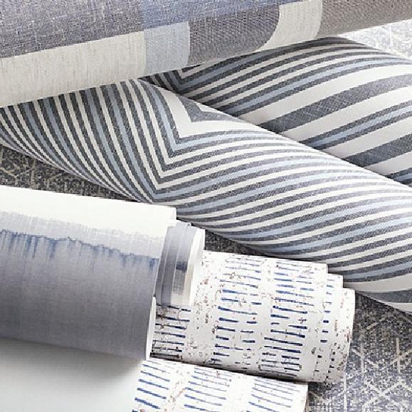 Обои Thibaut T12836 Elevation Blue and White