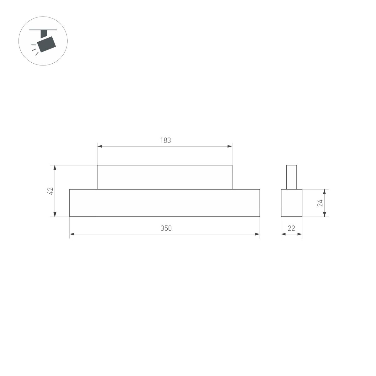 Трековый магнитный светильник Arlight MAG-ORIENT-FLAT-L350-12W Warm2700 (BK, 100 deg, 48V) (IP20 Металл) 049991