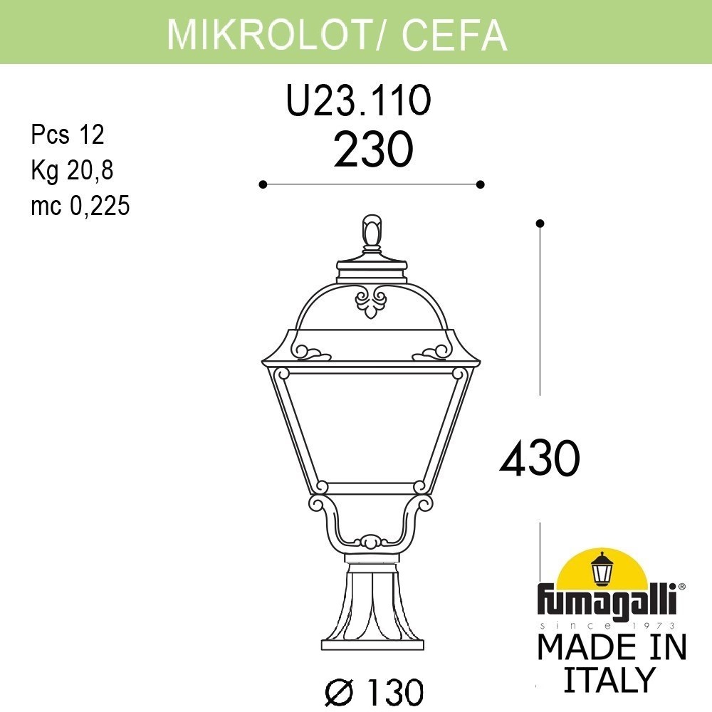 Ландшафтный светильник Fumagalli MIKROLOT/CEFA U23.110.000.WYE27