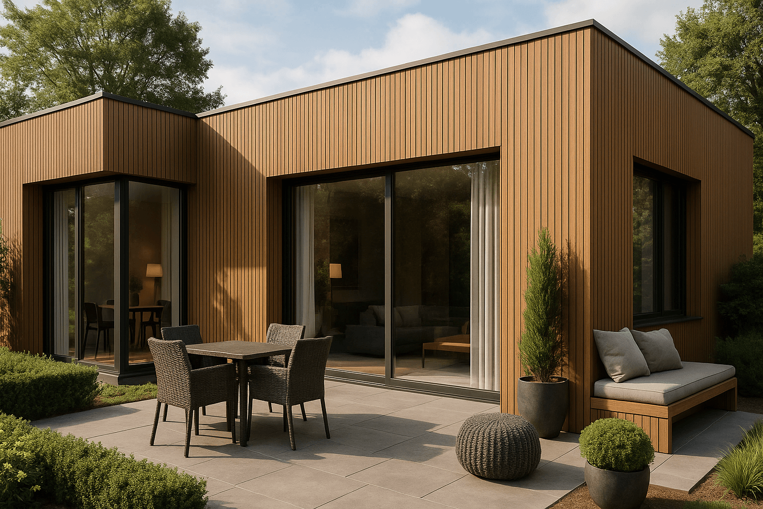 Фасадная реечная панель ДПК Holzhof Эко / Eco 219*24*3000мм, Коричневый