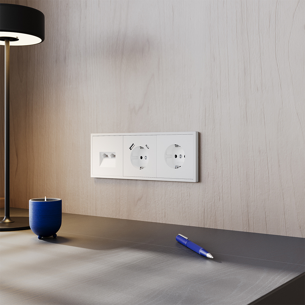 Розетка с USB, A+C Voltum S70 VLS040502 (белый матовый)
