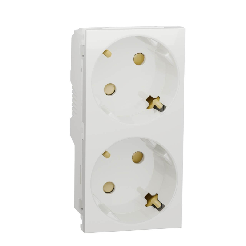 Розетка двойная Schneider Electric Unica New Modular с/з со шторками NU306718A