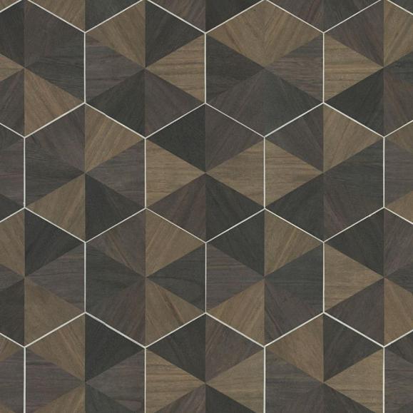 Обои York HO2103 Hexagram Wood Veneer Smoke