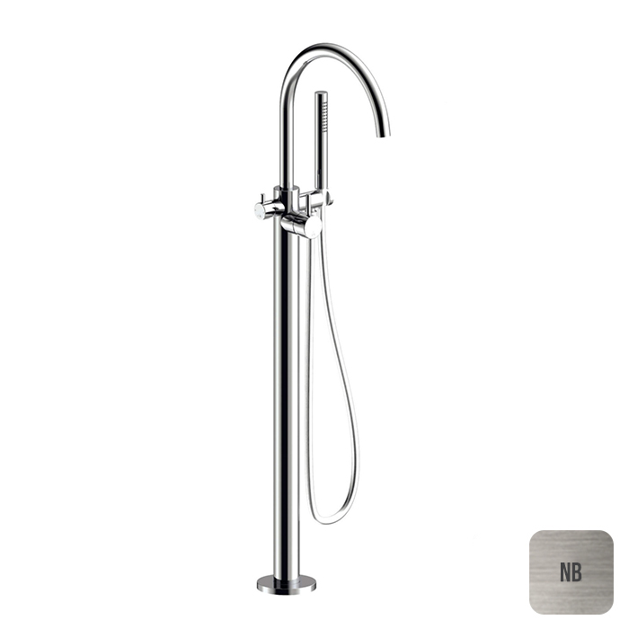 Almar Mixers Смеситель для ванны, напольный, с ручным душем, цвет: никель брашированный
