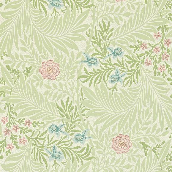 Обои Morris 212558 Larkspur Green/Coral