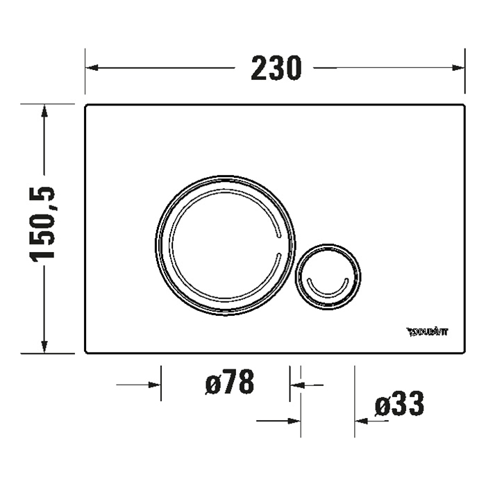 Duravit DuraSystem Beta 120 Клавиша смыва для унитаза, пластик, цвет: хром глянцевый