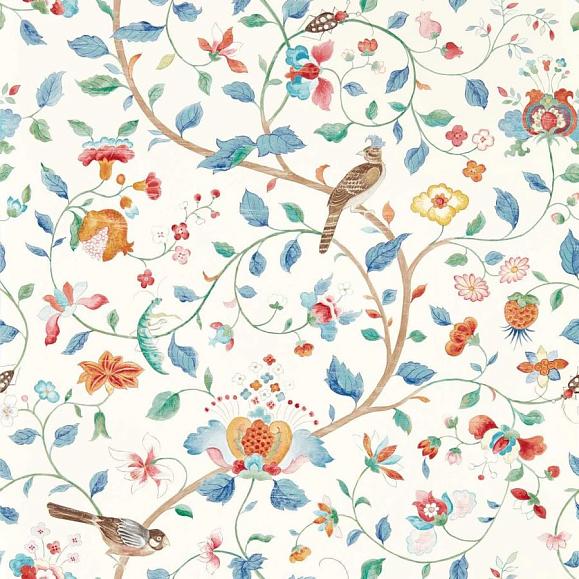 Обои Sanderson DABW217237 Indigo/Red Aril's Garden