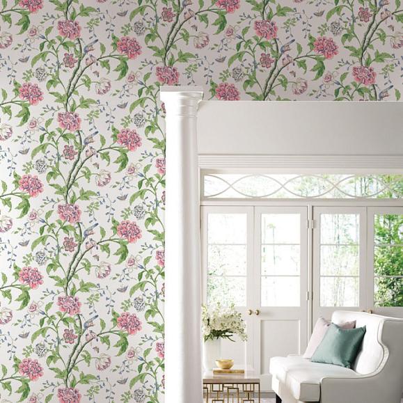 Обои York BL1785 Teahouse Floral White/Blush