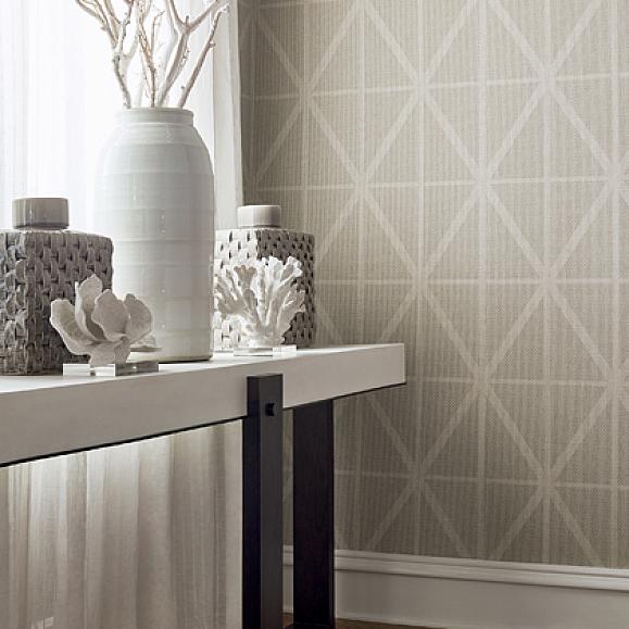 Обои Thibaut T359 Cafe Weave Trellis Putty