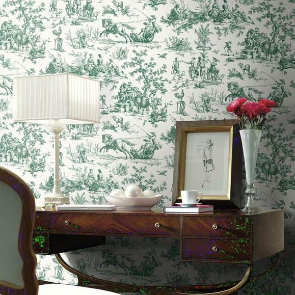 Обои York GR5924 Seasons Toile Dark Green