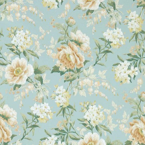Обои Sanderson 217039 Olivia Sky Mist/Tan