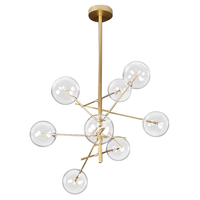 Люстра на штанге DeLight Collection Globe Mobile 9307P-8A gold