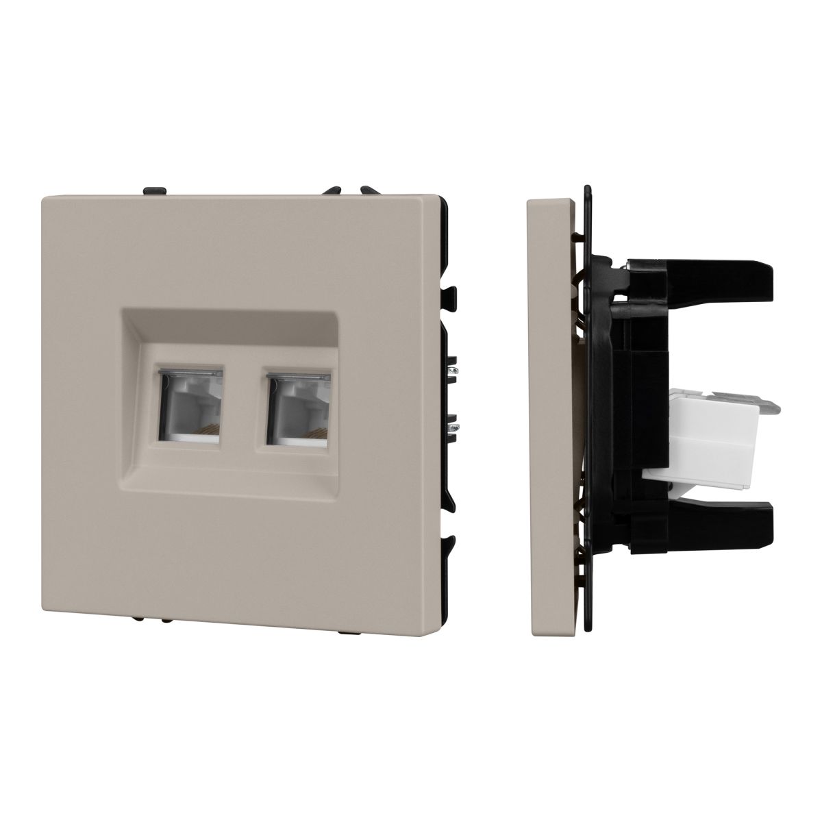 Розетка компьютерная двойная софт-тач кашемир Arlight SCT-MPC2-SFPL-CA (2хRJ-45, CAT6) 059450(1)
