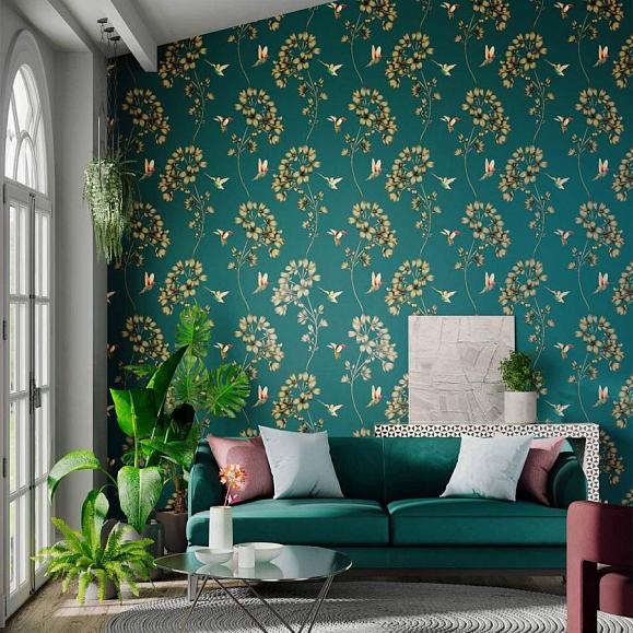 Обои Harlequin 112604 Amazilia Teal/Gold