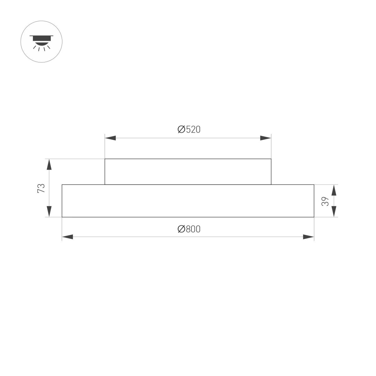Потолочная люстра Arlight SP-ESTELY-R800-60W Warm3000 (BK, 80 deg, 230V, TRIAC) 055590