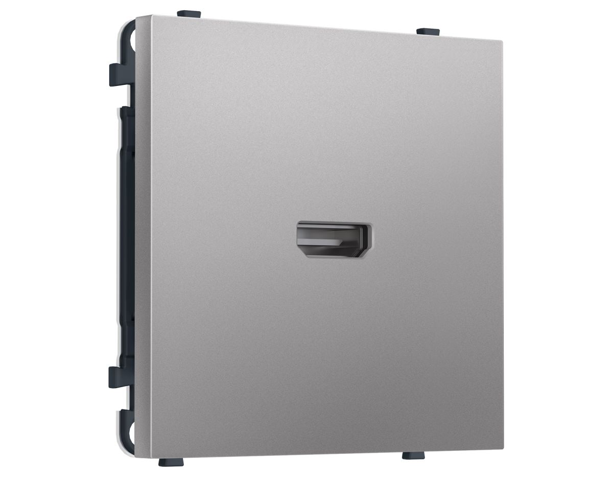Комплект механизма розетки HDMI 2.1 SIGMA Сталь матовый 30V/900MS 4K-120HZ 8K-60Hz QUANT PRO Ambrella Volt MS514030 (SP5140, PR223)